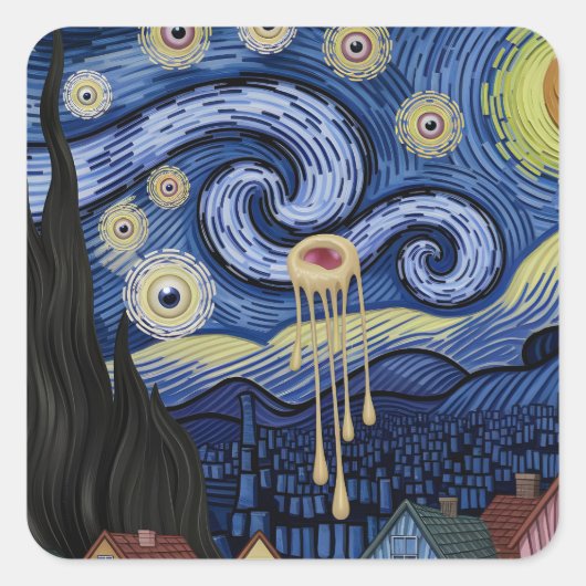 Surreal Starry Night Sticker (Vorderseite)