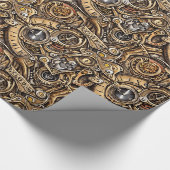 Surreal Steampunk Gears Pattern Geschenkpapier (Ecke)