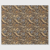 Surreal Steampunk Gears Pattern Geschenkpapier (Flach)