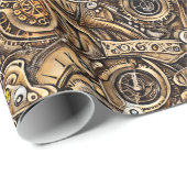 Surreal Steampunk Gears Pattern Geschenkpapier (Rolleneckpunkt)