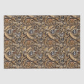 Surreal Steampunk Gears Pattern Seidenpapier (Vorderseite)