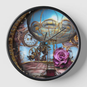 Surreal Steampunk Heißluftballon Uhr