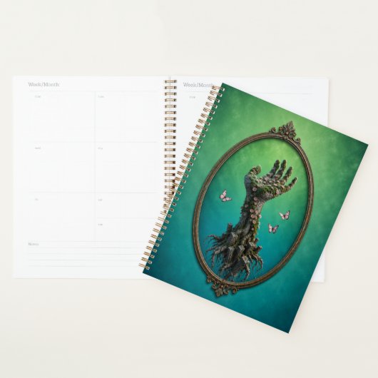 Surreal Stone Hand Daisies Notebook Planer (Anzeige)