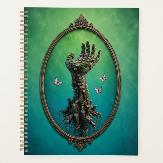 Surreal Stone Hand Daisies Notebook Planer (Vorderseite)