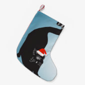 Surreal Strange Cat Weihnachtsmannmütze Kleiner Weihnachtsstrumpf (Vorderansicht (hängend))