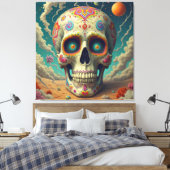 Surreal Sugar Skull Leinwanddruck (Insitu (Schlafzimmer))
