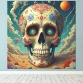 Surreal Sugar Skull Leinwanddruck (Insitu (Holzboden))