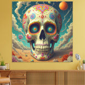 Surreal Sugar Skull Leinwanddruck (Insitu (Wohnzimmer))