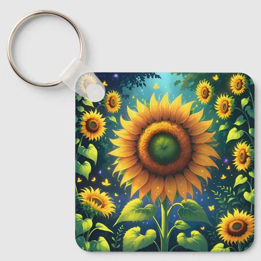 Surreal Sunblumen Schlüsselanhänger (Vorderseite)