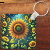 Surreal Sunblumen Schlüsselanhänger (Rückseite)