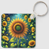 Surreal Sunblumen Schlüsselanhänger (Rückseite)