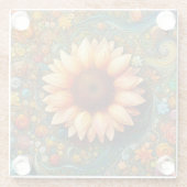 Surreal Sunflower Symphony Glasuntersetzer (Rückseite)