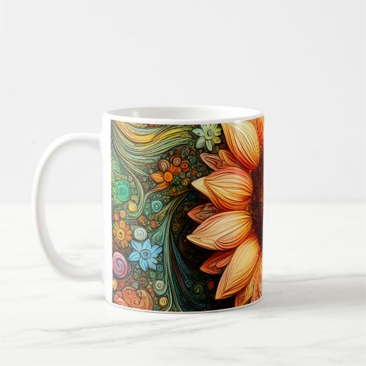 Surreal Sunflower Symphony Kaffeetasse (Links)