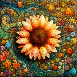 Surreal Sunflower Symphony Kissen