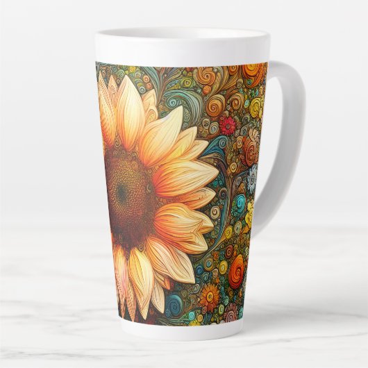 Surreal Sunflower Symphony Milchtasse (Rechte Ecke)