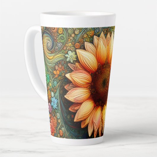 Surreal Sunflower Symphony Milchtasse (Linke Ecke)