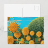 Surreal Sunflowers Postkarte (Vorne/Hinten)