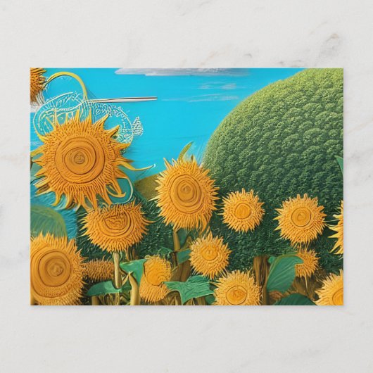 Surreal Sunflowers Postkarte (Vorderseite)
