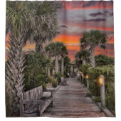 Surreal Sunset Beach Boardwalk Duschvorhang (Vorderseite)