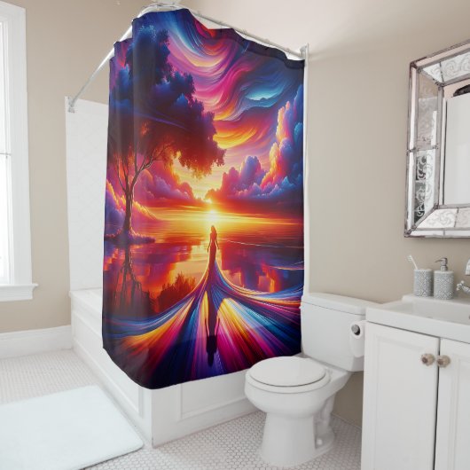 "Surreal Sunset Silouhette" Duschvorhang (Beispiel)