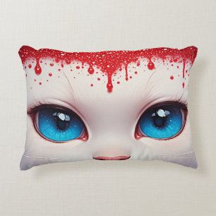 Surreal süße große blaue Augen Dekokissen