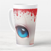 Surreal süße große blaue Augen Milchtasse (Linke Ecke)