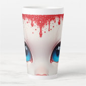 Surreal süße große blaue Augen Milchtasse (Vorderseite)