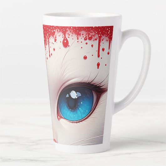 Surreal süße große blaue Augen Milchtasse (Rechts)