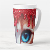 Surreal süße große blaue Augen Milchtasse (Rechte Ecke)