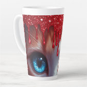 Surreal süße große blaue Augen Milchtasse (Linke Ecke)