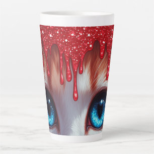 Surreal süße große blaue Augen Milchtasse