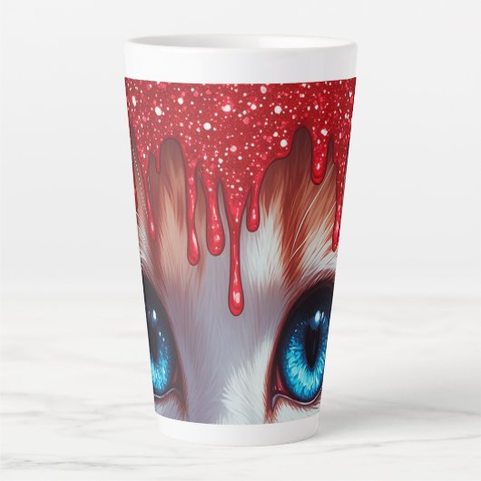 Surreal süße große blaue Augen Milchtasse (Vorderseite)