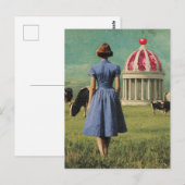 Surreal süßes Gebäude in der Milchweide Postkarte (Vorne/Hinten)
