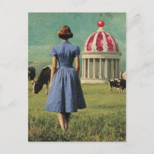 Surreal süßes Gebäude in der Milchweide Postkarte
