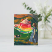 Surreal Sweet Leckerei UFO Postkarte (Stehend Vorderseite)