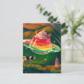 Surreal Sweet Leckerei UFO Postkarte (Stehend Vorderseite)