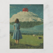 Surreal Sweet Ufo in einer Milchweide Postkarte (Vorderseite)