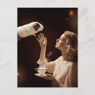 Surreal Tea Time Magic Guinea Pig Postkarte