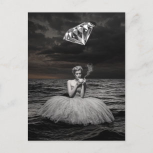 Surreal Tea Time mit Diamond Postkarte