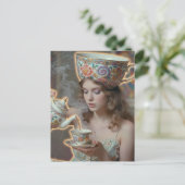 Surreal Tea Woman  Postkarte (Stehend Vorderseite)