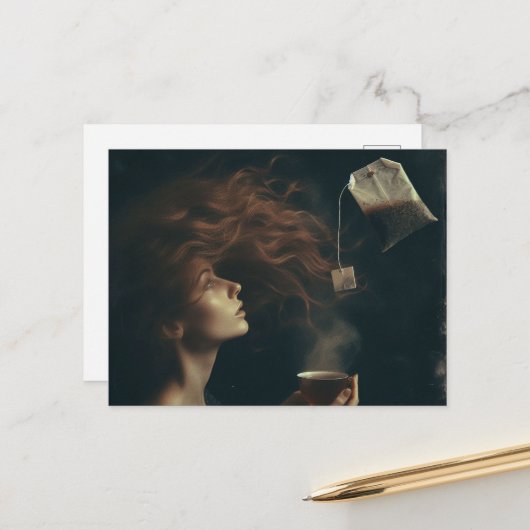 Surreal Teatime Postkarte (Vorderseite/Rückseite Beispiel)