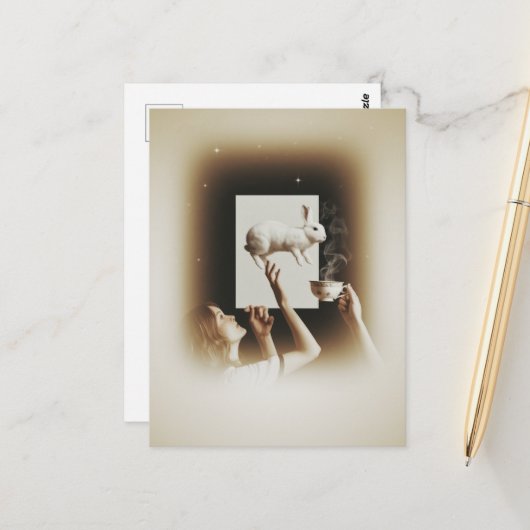 Surreal Tee mit dem weißen Sonnenschein Postkarte (Vorderseite/Rückseite Beispiel)