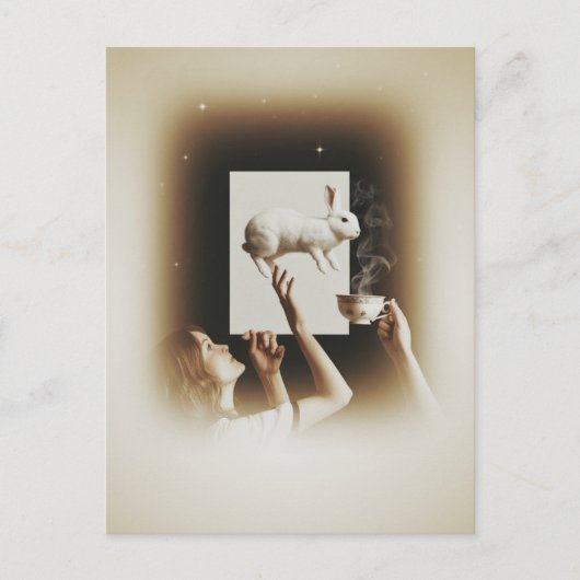 Surreal Tee mit dem weißen Sonnenschein Postkarte (Vorderseite)