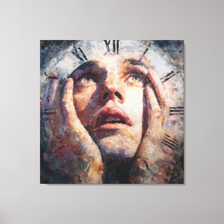 Surreal Time Trap Clock Human Concept Wall Art Leinwanddruck
