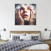 Surreal Time Trap Clock Human Concept Wall Art Leinwanddruck (Insitu (Schlafzimmer))