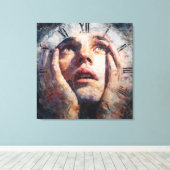 Surreal Time Trap Clock Human Concept Wall Art Leinwanddruck (Insitu (Holzboden))