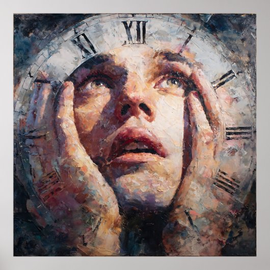 Surreal Time Trap Clock Human Concept Wall Art Poster (Vorne)