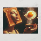 Surreal Toast ang Egg Frühstücksfrau Postkarte (Vorderseite)