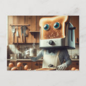 Surreal Toaster Egge Frühstücksperson Postkarte (Vorderseite)