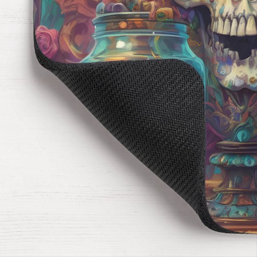 "Surreal Top Hat Skull" Art Mouse Pad Mousepad (Ecke)